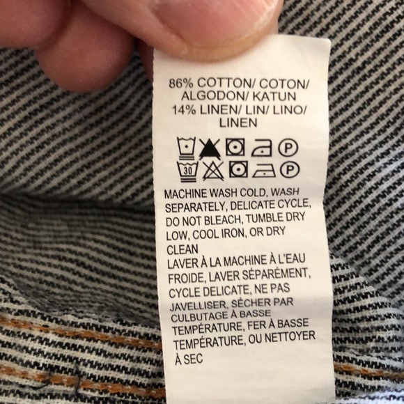 “Lucky Brand” men’s button front black/cream ticking stripe slim fit -sz L - Picture 13 of 14